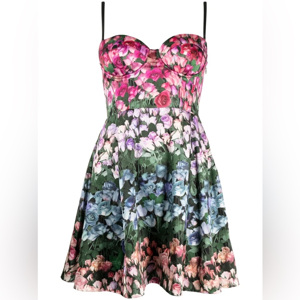 Fleur du Mal Pink and black floral Dress